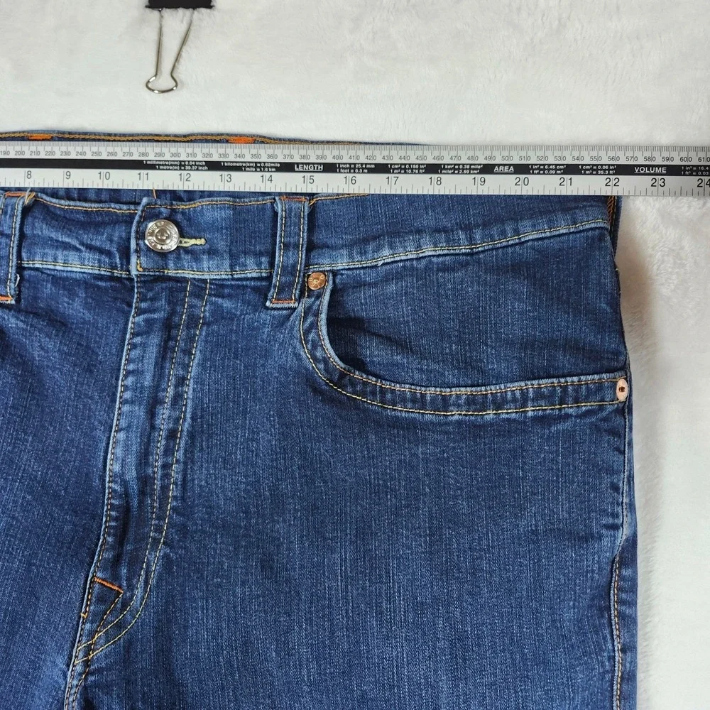 True Religion Ricky Straight Jean Men 44x32 Dark Wash Blue Excellent Flap Pocket